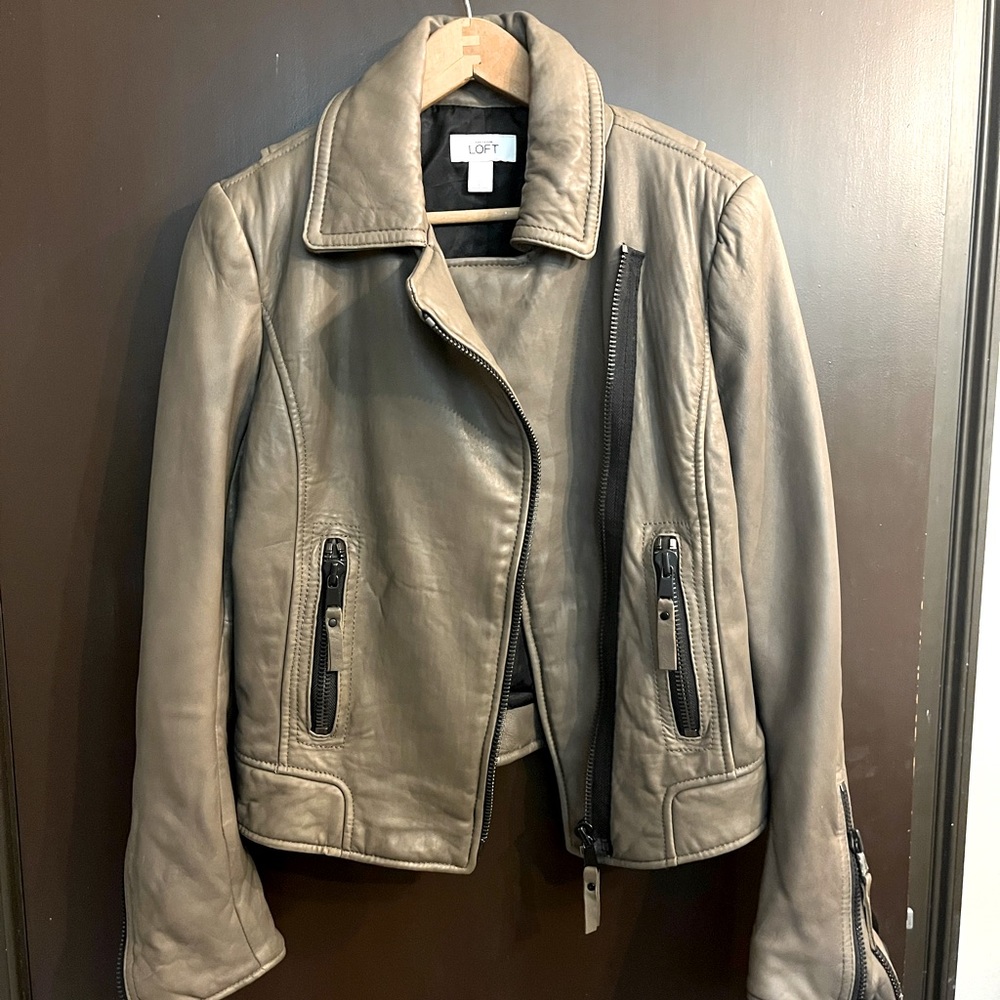 Grey Leather Jacket